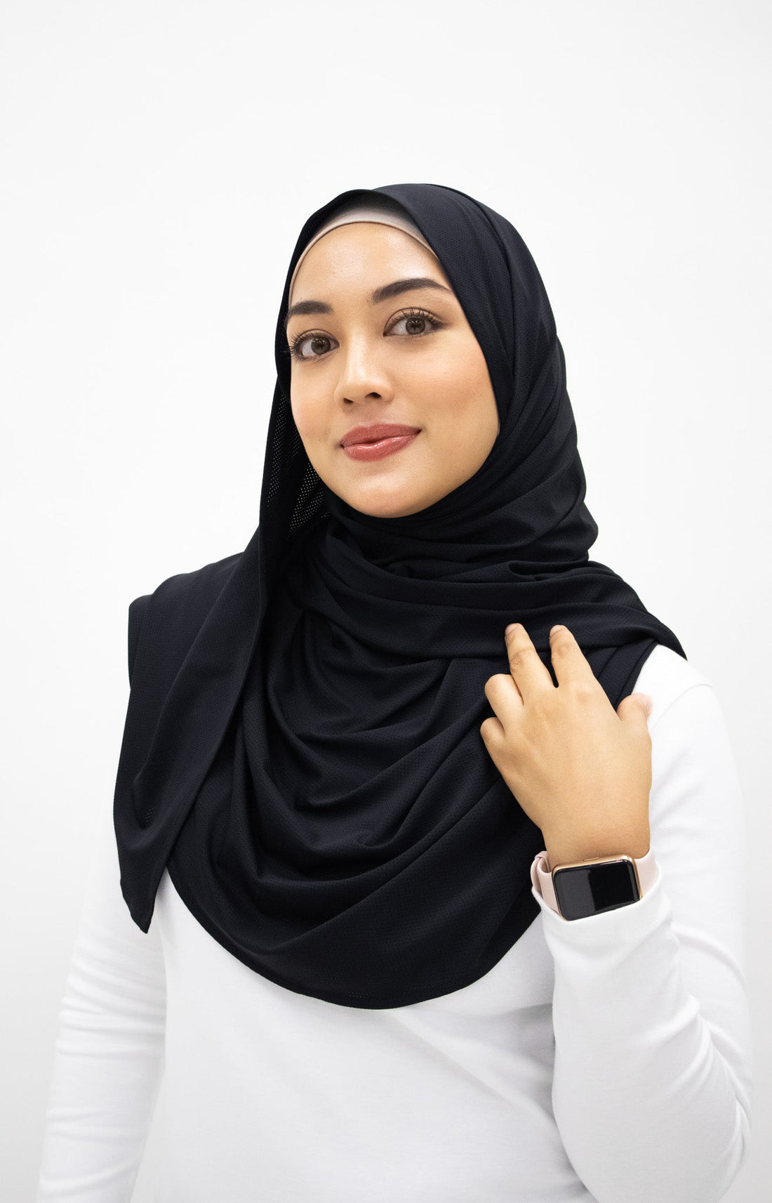 Sports Hijabs GLOWco Exclusive Air Mesh Active Shawl in Black