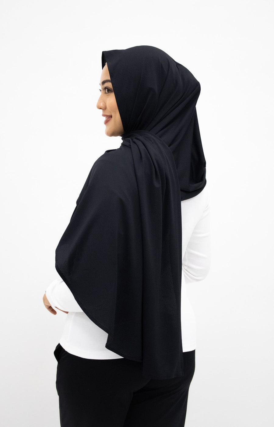 Sports Hijabs GLOWco Exclusive Air Mesh Active Shawl in Black