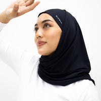 Sports Hijabs GLOWco Exclusive Air Mesh Instant Tri Scarf (With Inner) in Black