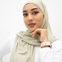 Sports Hijabs GLOWco Exclusive Air Mesh Instant Tri Scarf (With Inner) in Sage Green