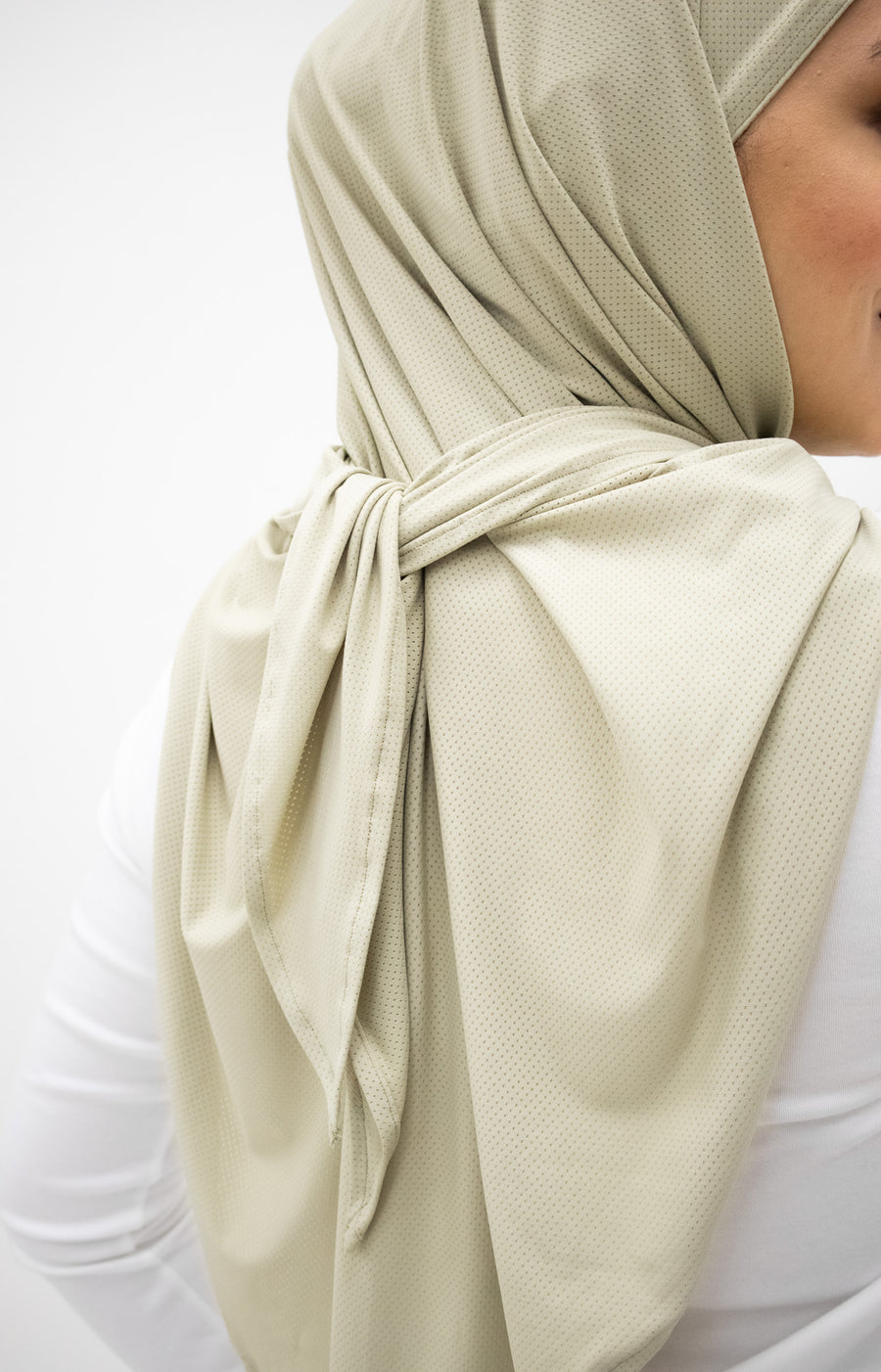 Sports Hijabs GLOWco Exclusive Air Mesh Instant Tri Scarf (With Inner) in Sage Green