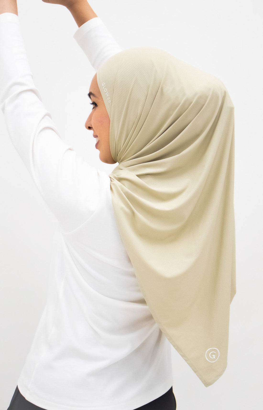 Sports Hijabs GLOWco Exclusive Air Mesh Tri Scarf in Sage Green