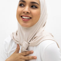 Sports Hijabs GLOWco Exclusive Air Mesh Tri Scarf in Soft Pearl