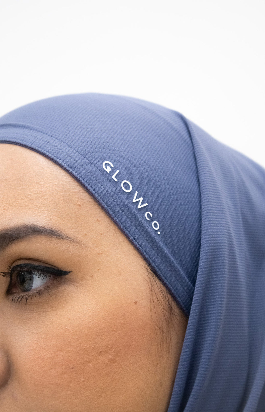 Sports Hijabs GLOWco Exclusive Air Waffle Instant Tri Scarf (With Inner) in Lakeside Blue