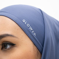 Sports Hijabs GLOWco Exclusive Air Waffle Instant Tri Scarf (With Inner) in Lakeside Blue