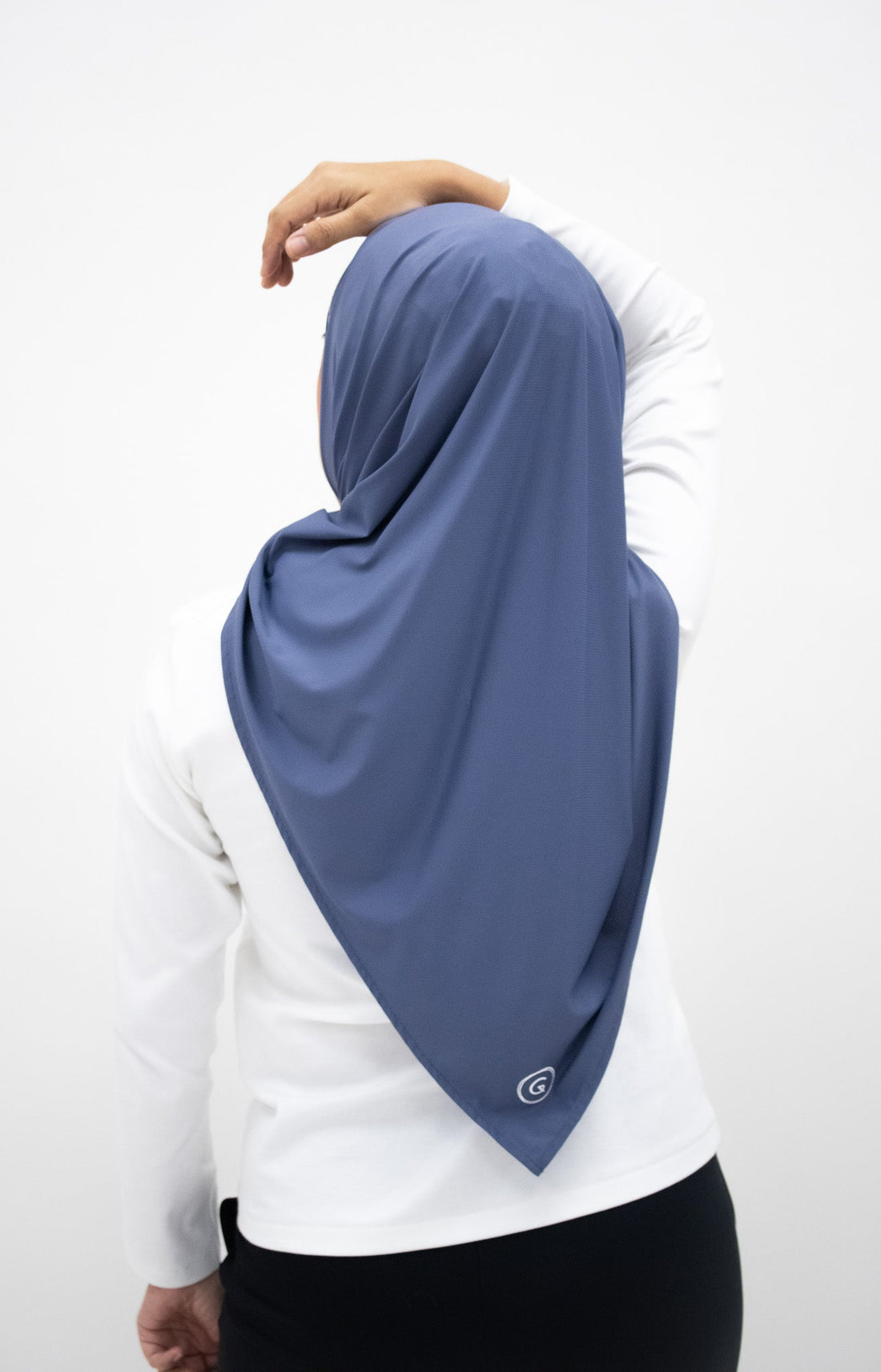 Sports Hijabs GLOWco Exclusive Air Waffle Instant Tri Scarf (With Inner) in Lakeside Blue