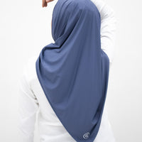 Sports Hijabs GLOWco Exclusive Air Waffle Instant Tri Scarf (With Inner) in Lakeside Blue