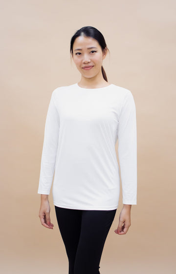 Innerwear GLOWco Exclusive AirLite InnerGlow Crew Neck Top in White