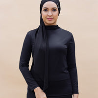 Innerwear GLOWco Exclusive AirLite InnerGlow Mock Neck Top in Black