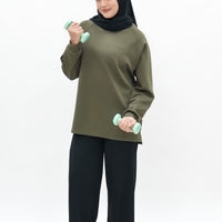 Tops GLOWco Exclusive Cloud Cosy Pullover in Olive