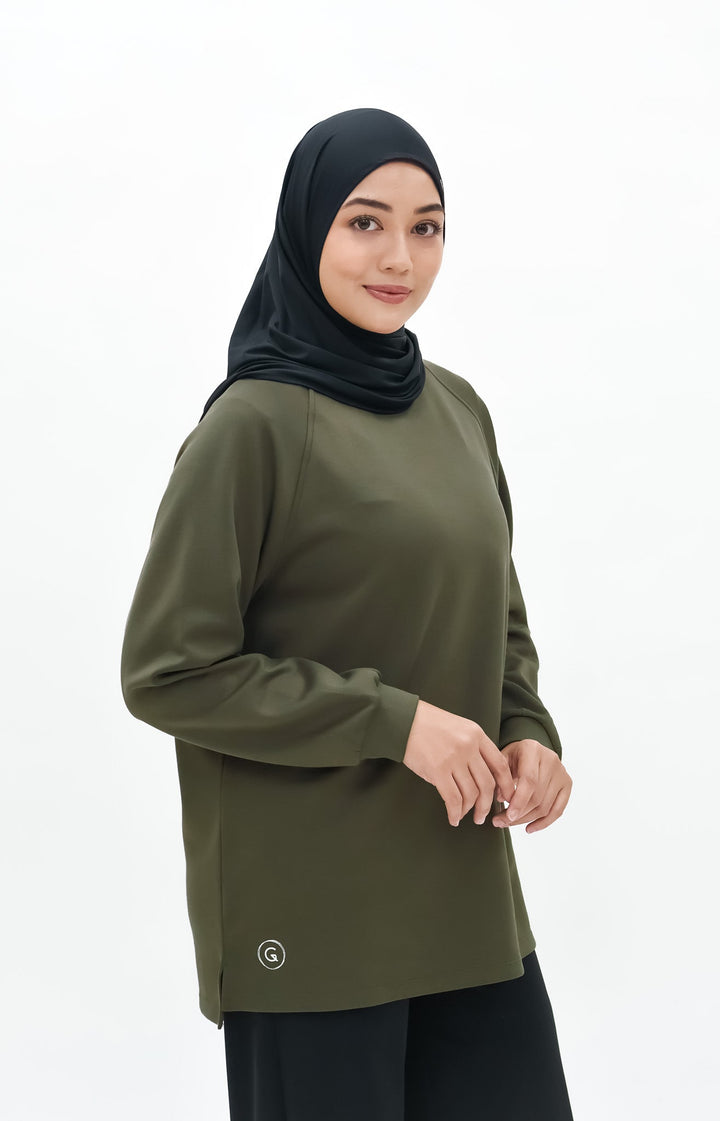 Tops GLOWco Exclusive Cloud Cosy Pullover in Olive