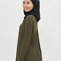 Tops GLOWco Exclusive Pleated Top in Army Green