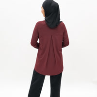 Tops GLOWco Exclusive Pleated Top in Cherry Red