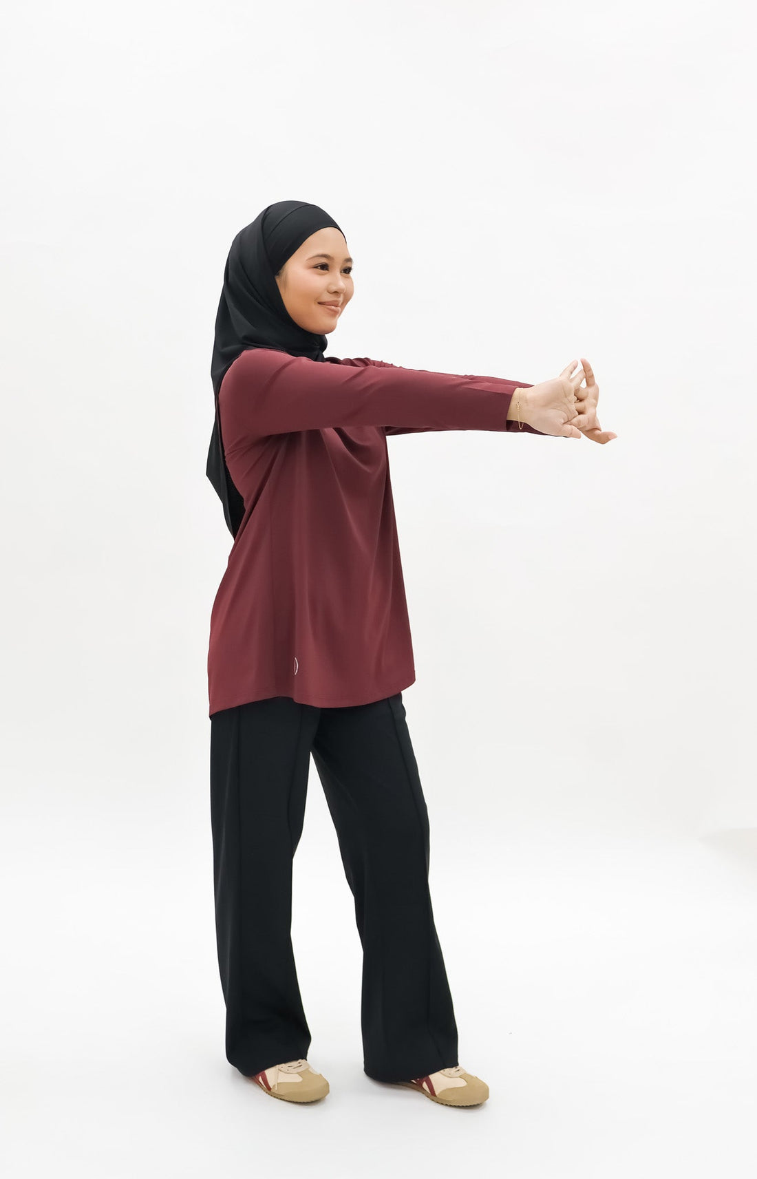 Tops GLOWco Exclusive Pleated Top in Cherry Red