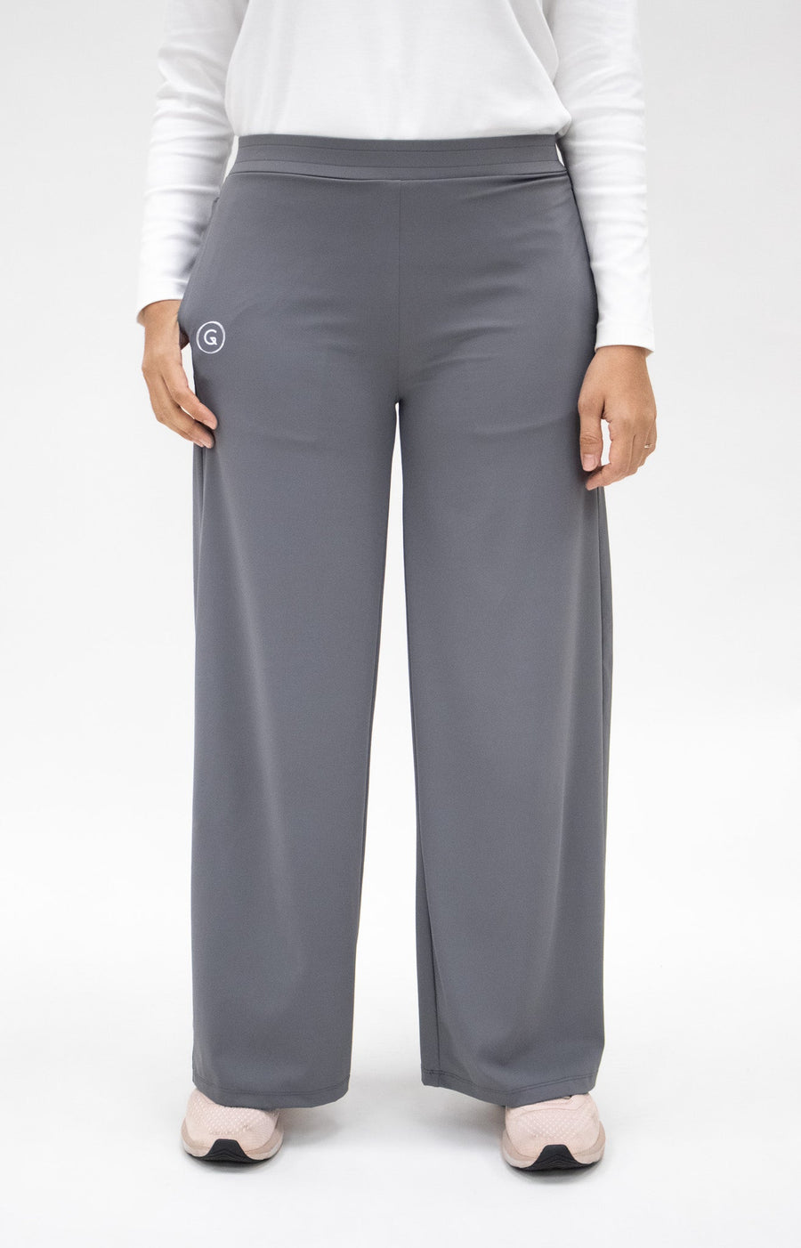 Bottoms GLOWco Exclusive Relaxed Fit Wide Leg Pants in Stormy